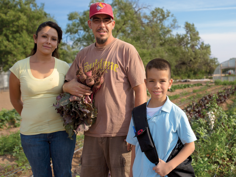 family with beets